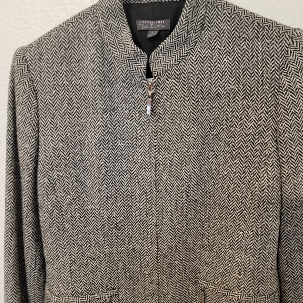 Classiques Entier VTG Black/white Cropped Jacket SZ 4 - Picture 2 of 8